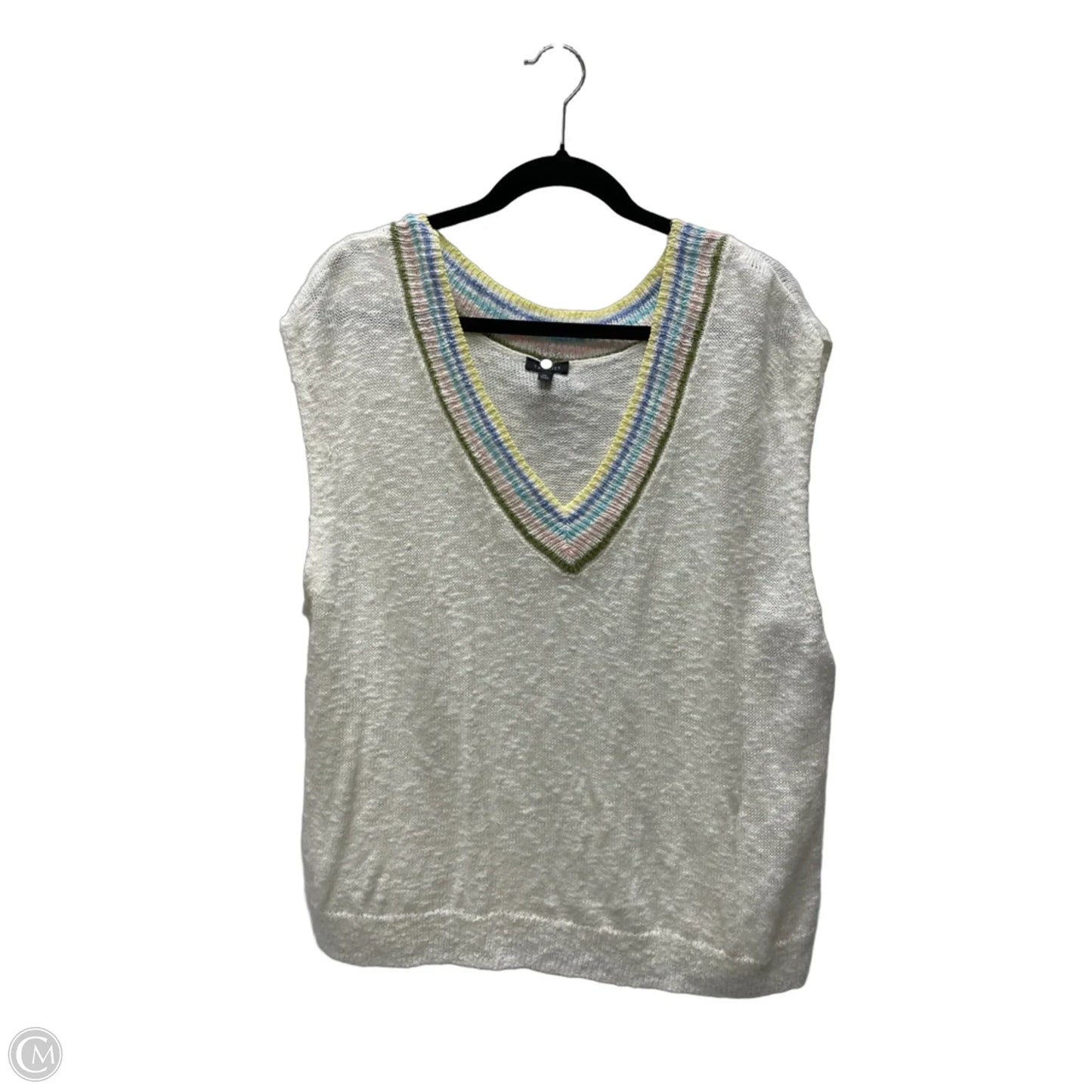 Vest Sweater By Talbots In Cream, Size: Xl