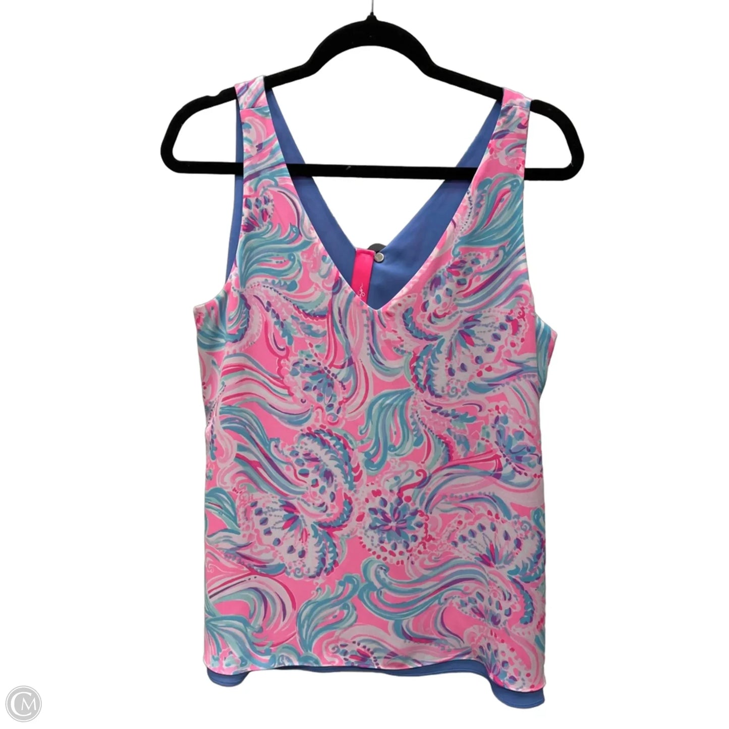 Blouse Designer By Lilly Pulitzer In Blue & Pink, Size: M