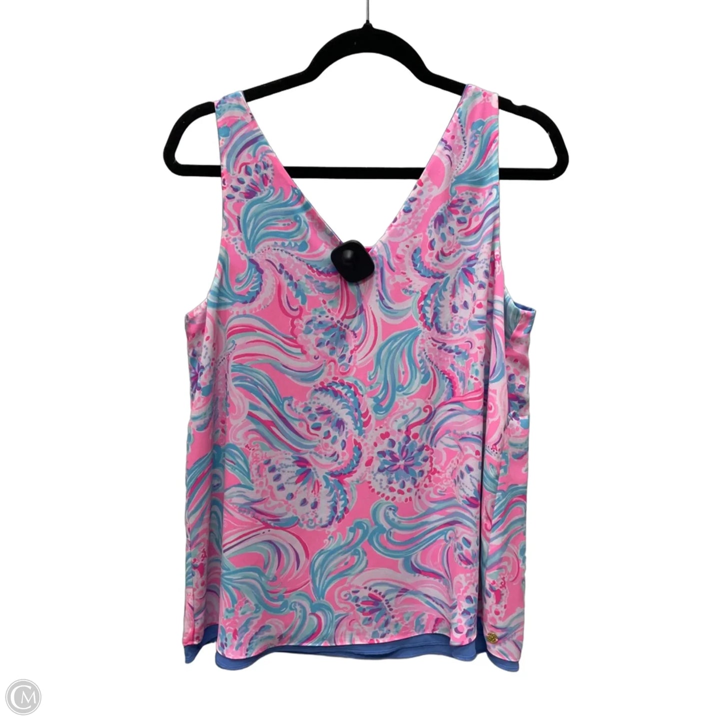 Blouse Designer By Lilly Pulitzer In Blue & Pink, Size: M
