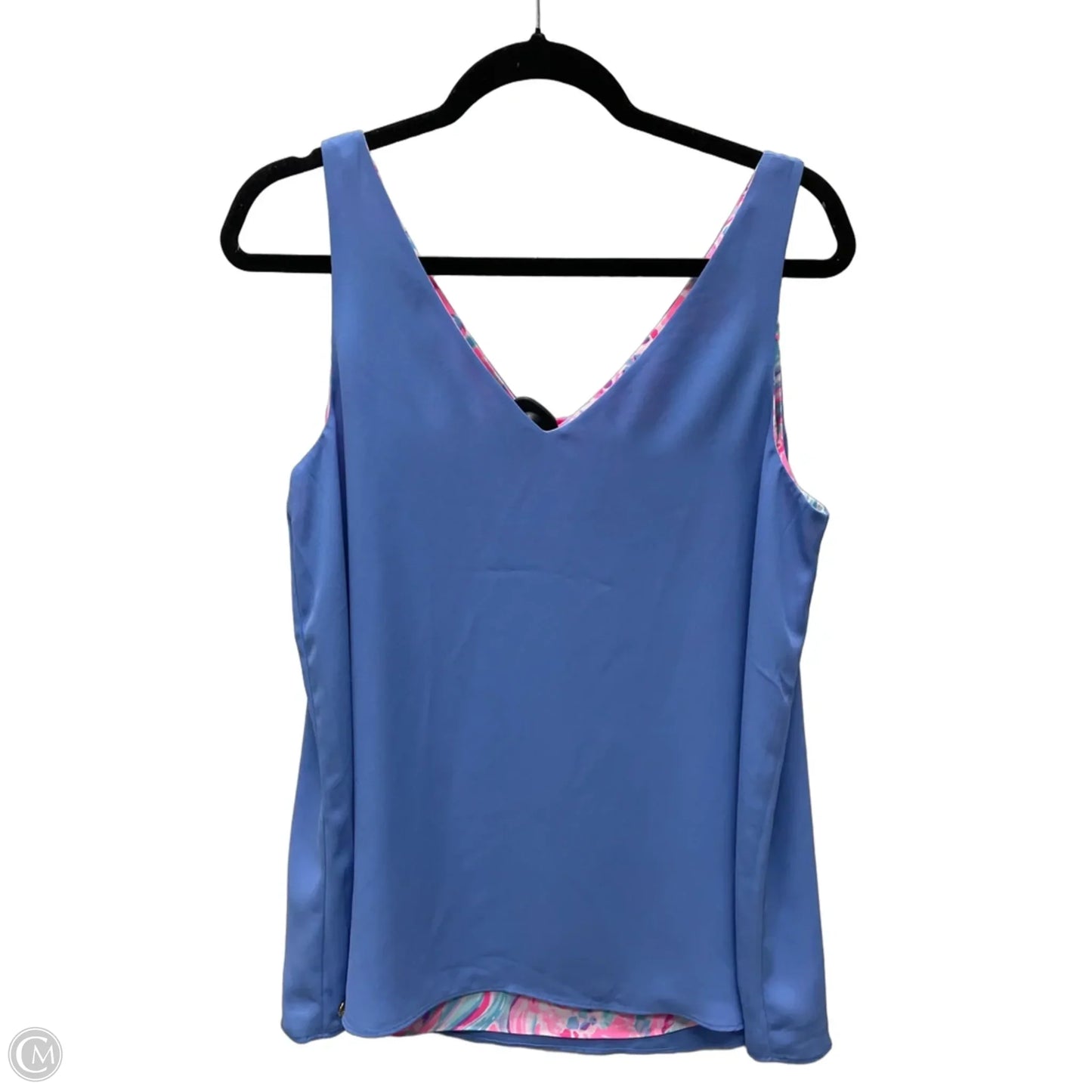 Blouse Designer By Lilly Pulitzer In Blue & Pink, Size: M