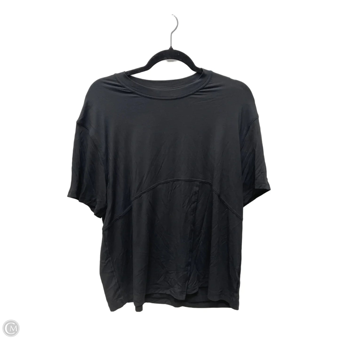 Athletic Top Short Sleeve By Lululemon In Black, Size: M