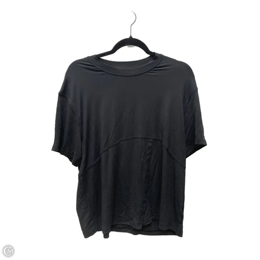Athletic Top Short Sleeve By Lululemon In Black, Size: M