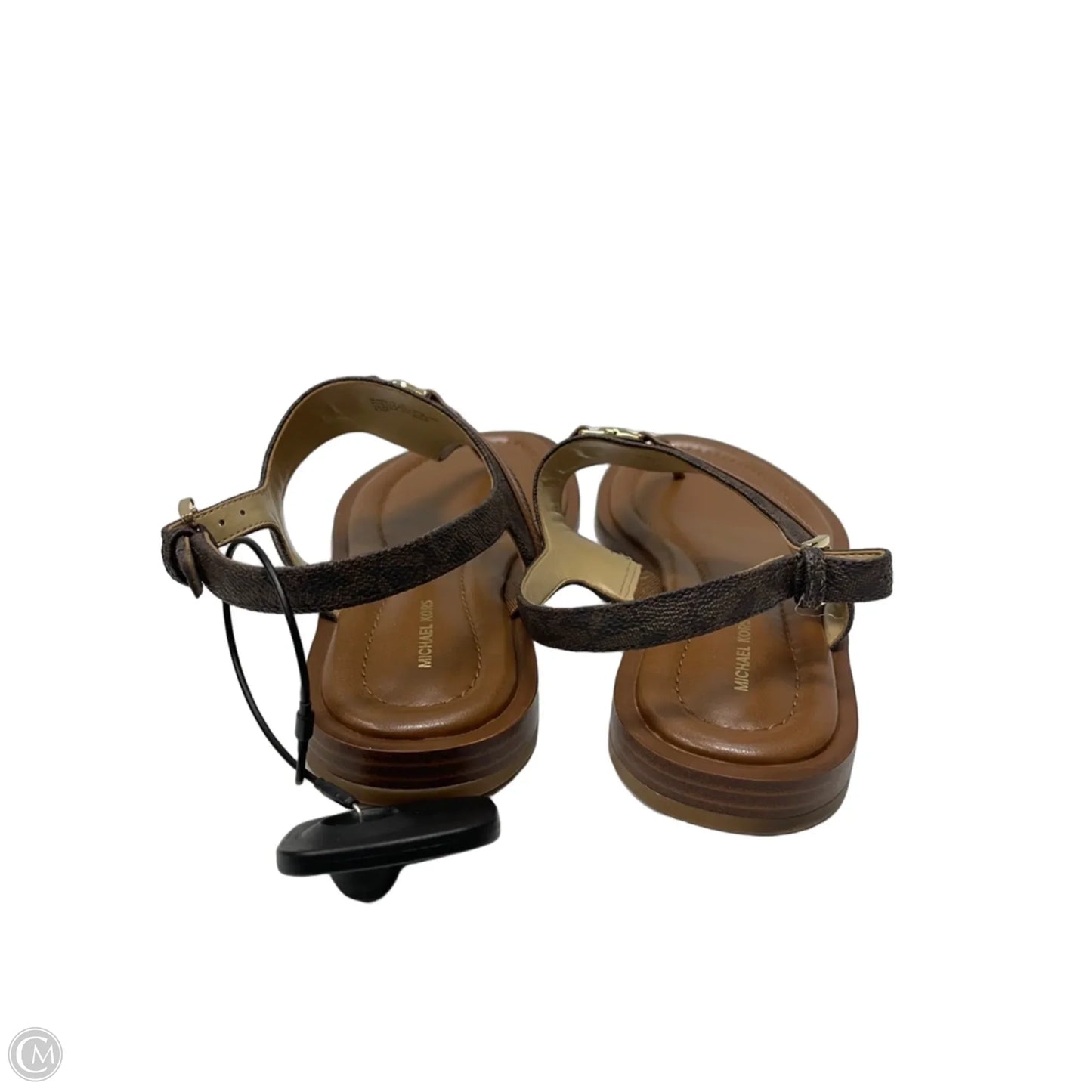 Sandals Designer By Michael Kors In Brown & Gold, Size: 9.5