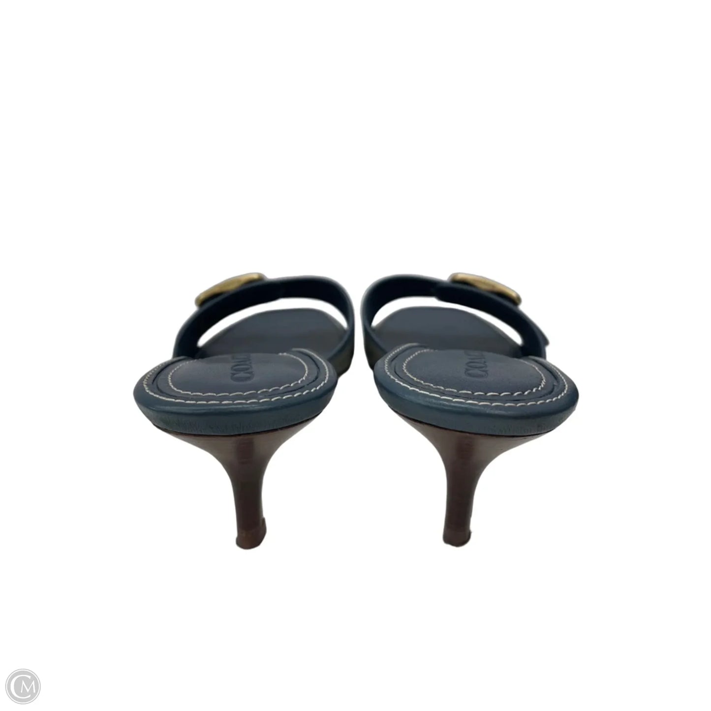 Sandals Designer By Coach In Blue Denim, Size: 9.5