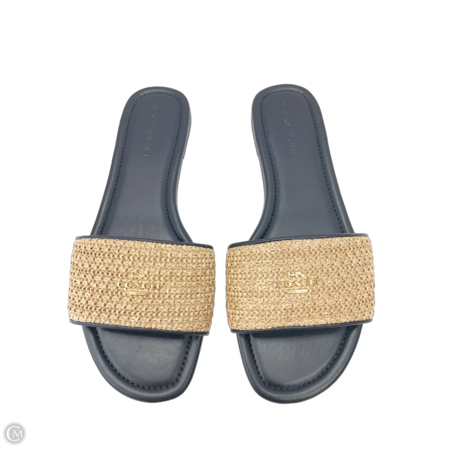 Sandals Designer By Coach In Black & Tan, Size: 9.5