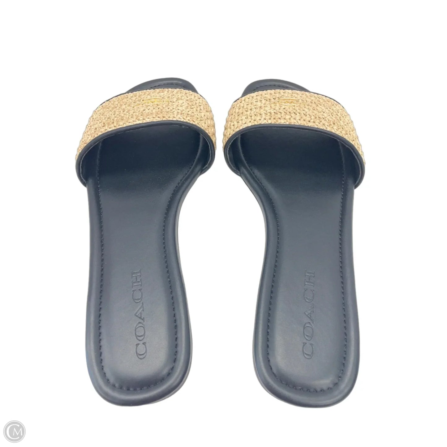Sandals Designer By Coach In Black & Tan, Size: 9.5