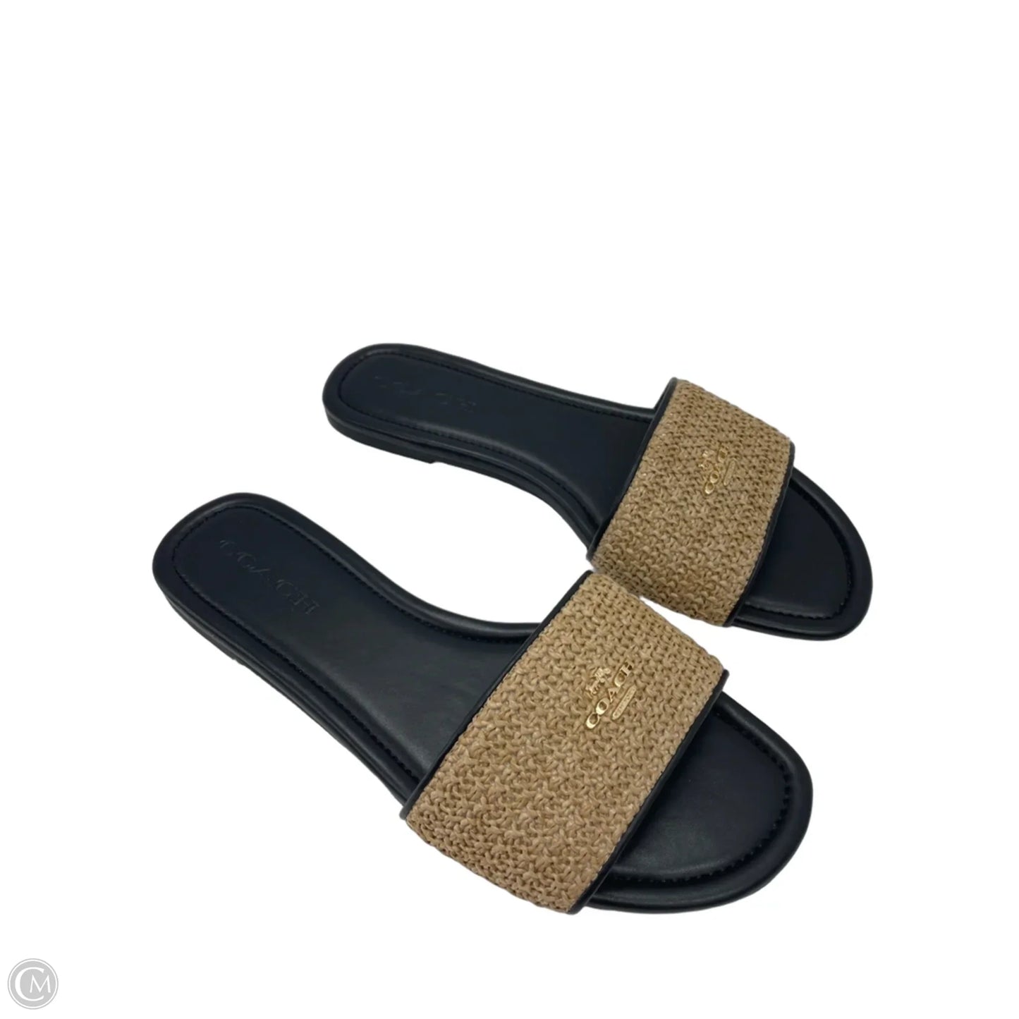 Sandals Designer By Coach In Black & Tan, Size: 9.5