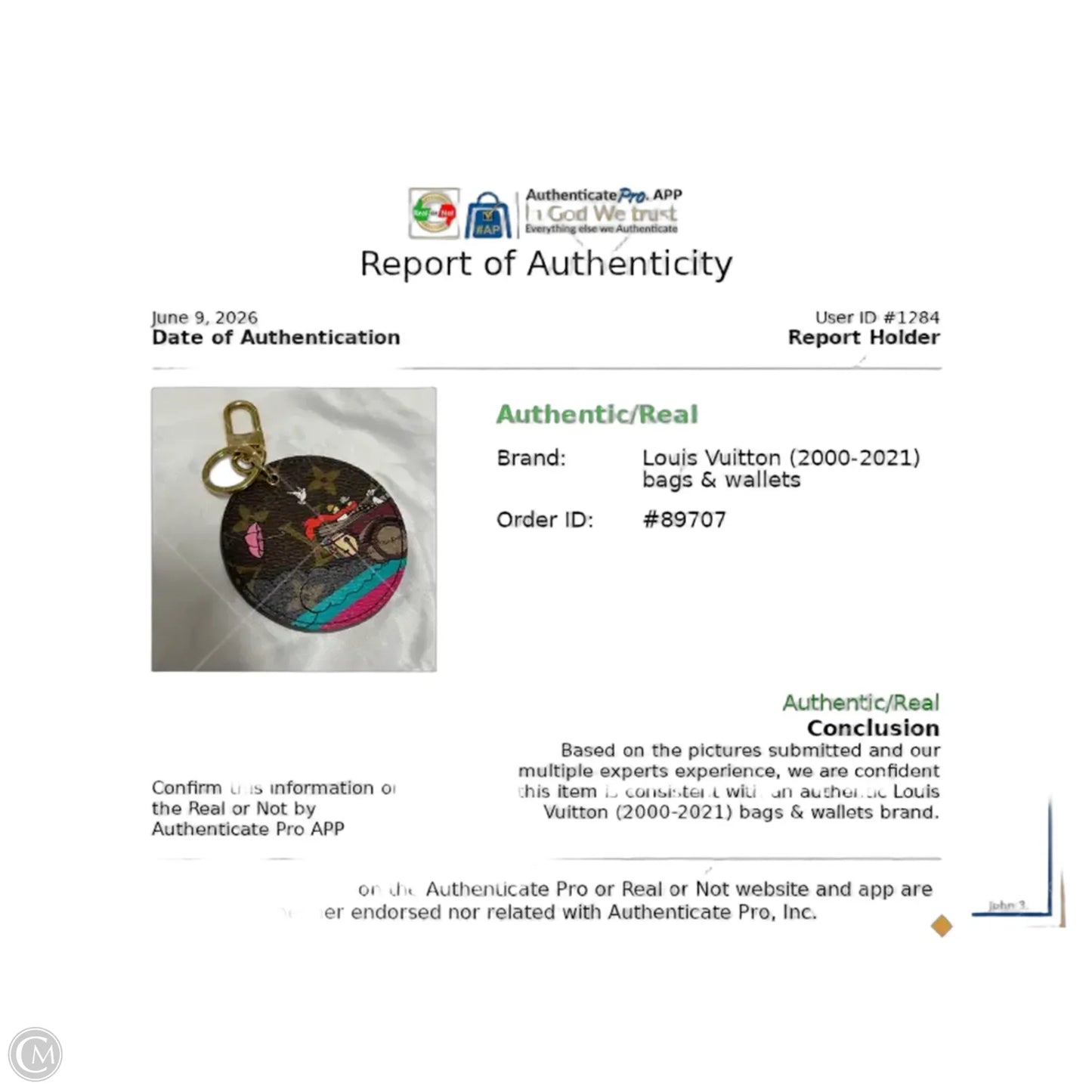 Accessory Luxury Designer Tag By Louis Vuitton
