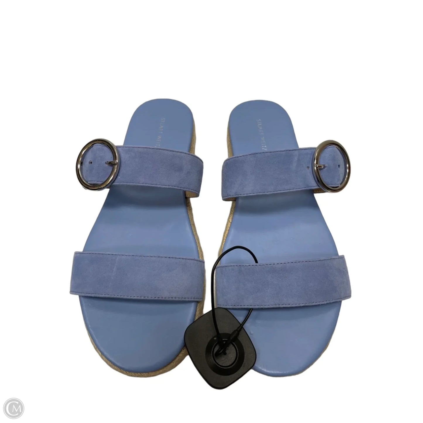 Sandals Designer By Stuart Weitzman In Blue & Tan, Size: 7.5
