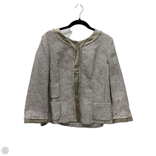 Jacket Designer By Lafayette 148 In Tan & White, Size: Xl