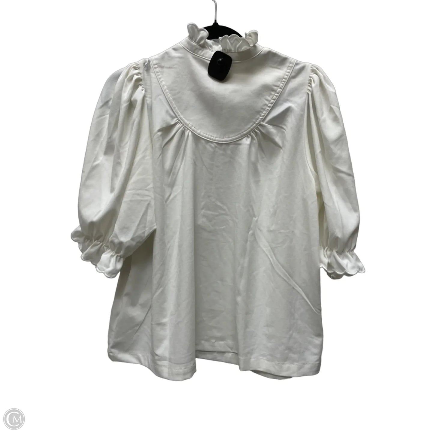Blouse Short Sleeve By Pomander Place In Cream, Size: L