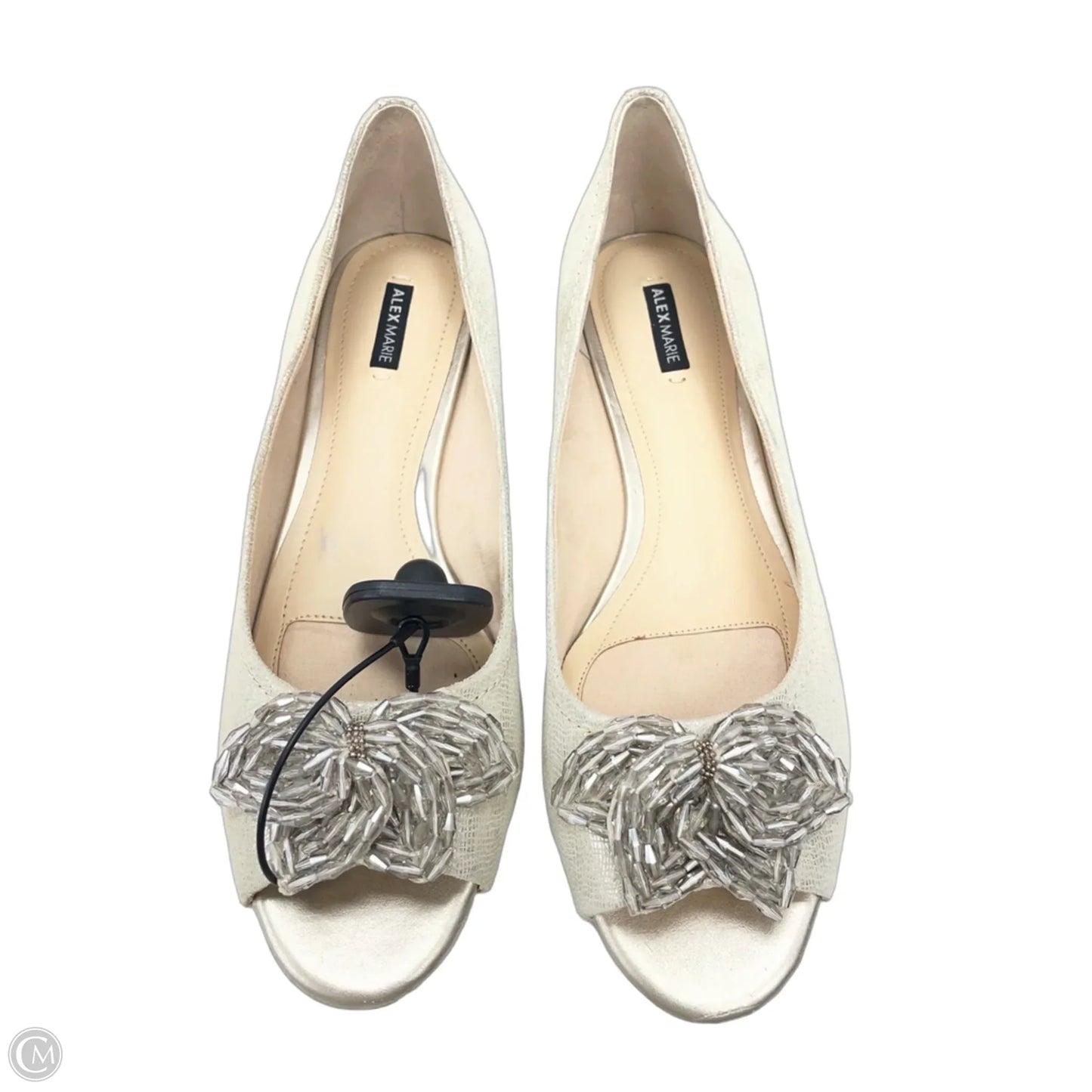 Shoes Heels Wedge By Alex Marie In Gold & Silver, Size: 9
