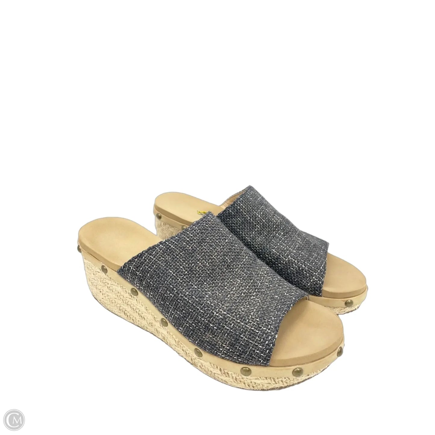 Sandals Heels Wedge By Volatile In Grey & Tan, Size: 8