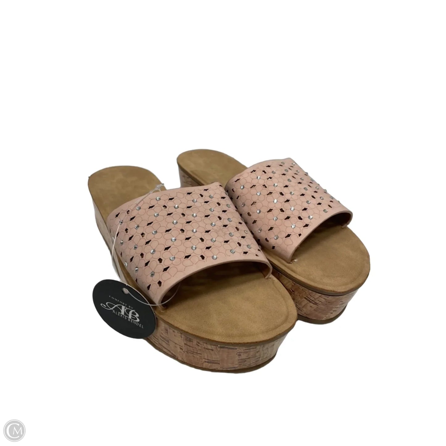 Sandals Heels Platform By alexis bendel In Pink & Tan, Size: 10