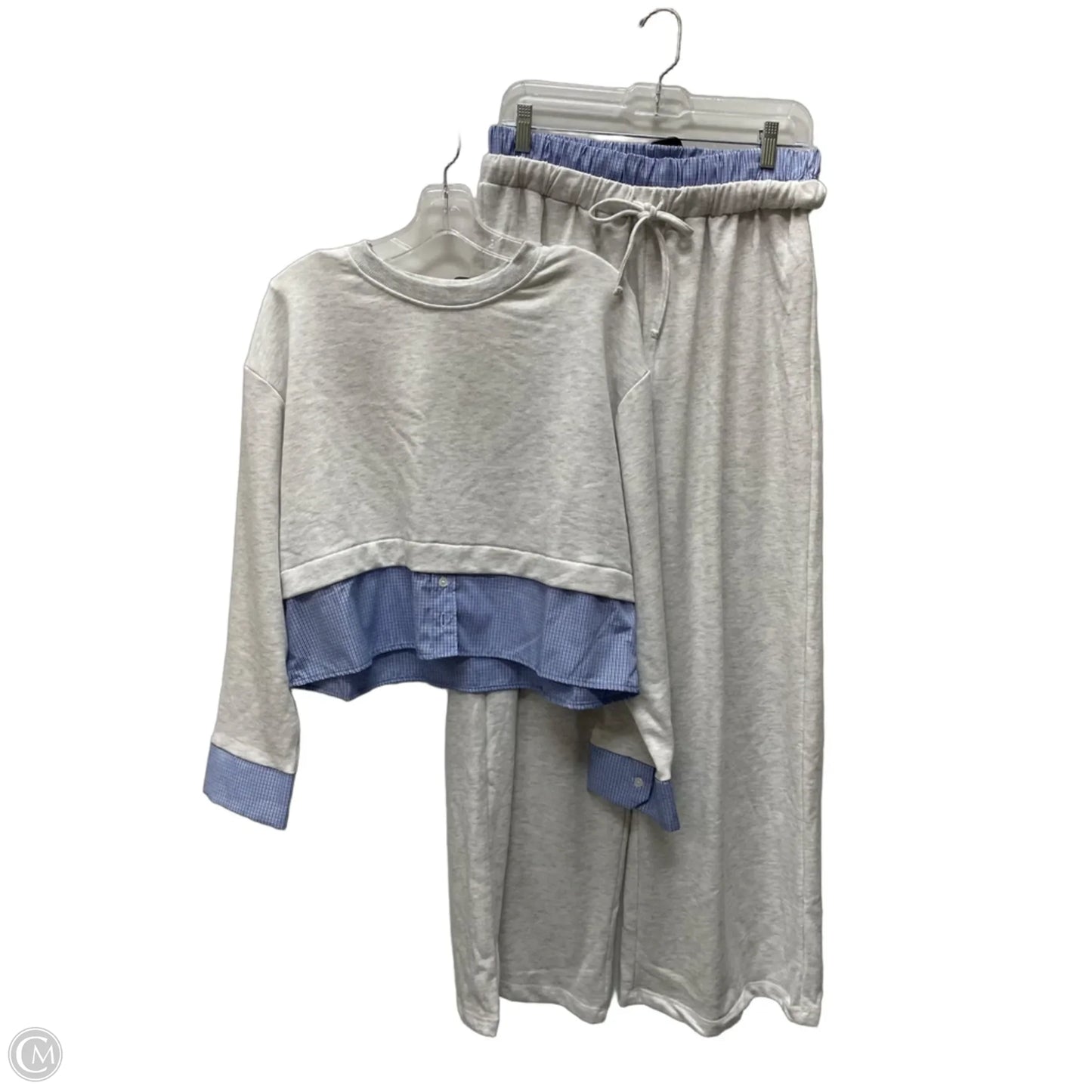 Pants Set 2pc By Active Usa In Blue & Grey, Size: L