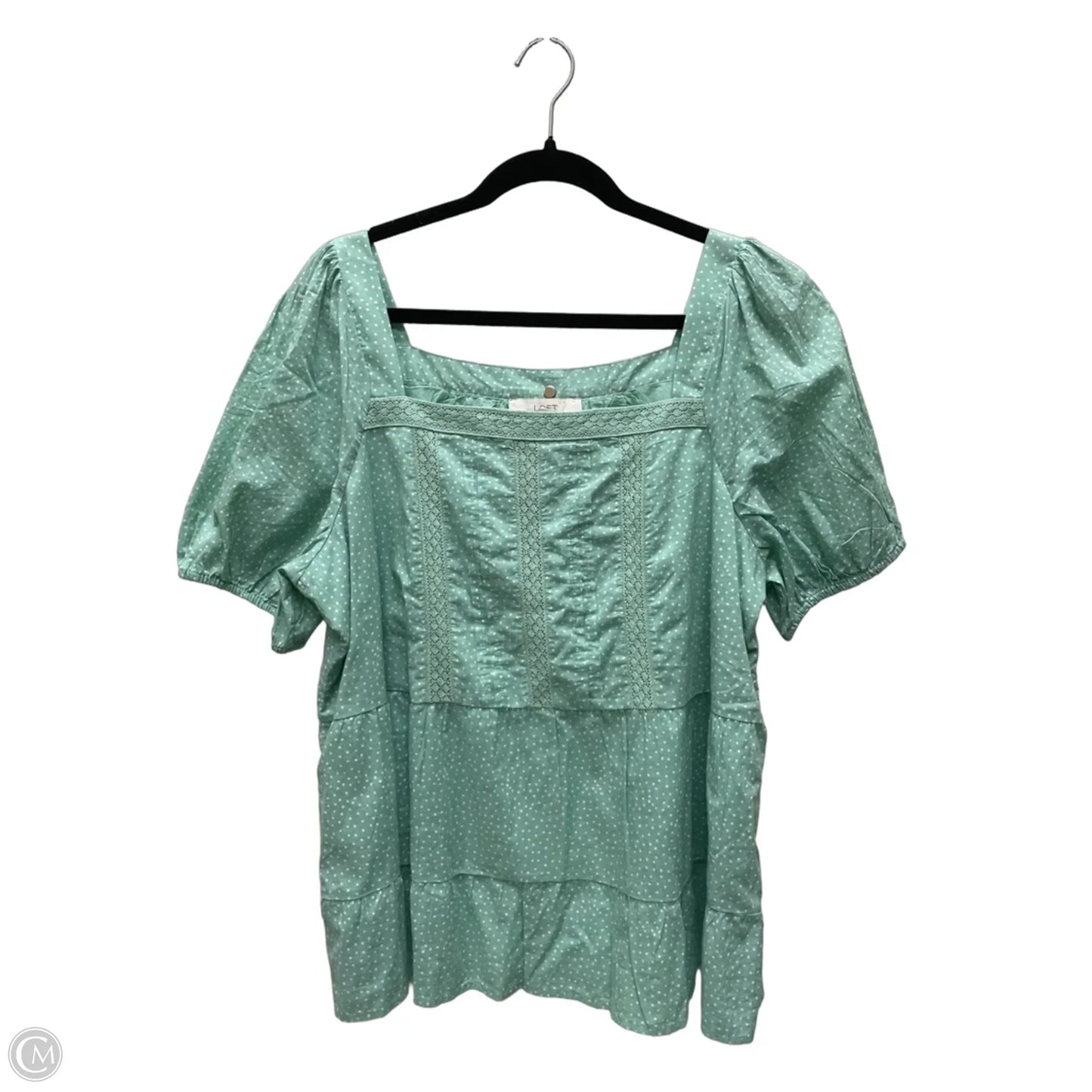 Top Short Sleeve By Loft In Polkadot Pattern, Size: Xl