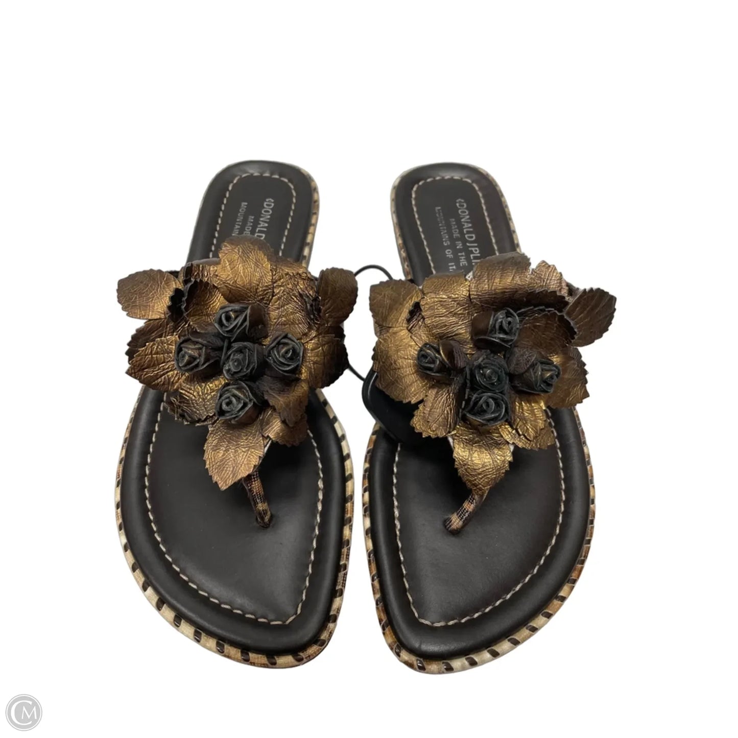Sandals Flats By Donald Pliner In Bronze, Size: 6.5