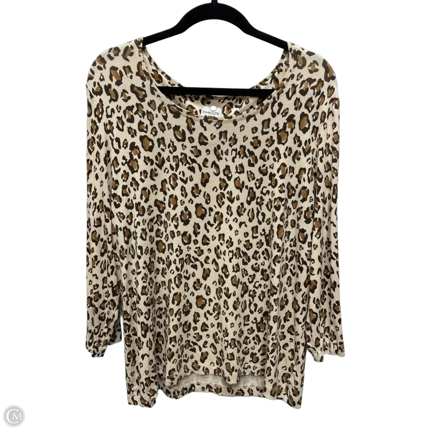 Top Long Sleeve By Chicos In Animal Print, Size: L
