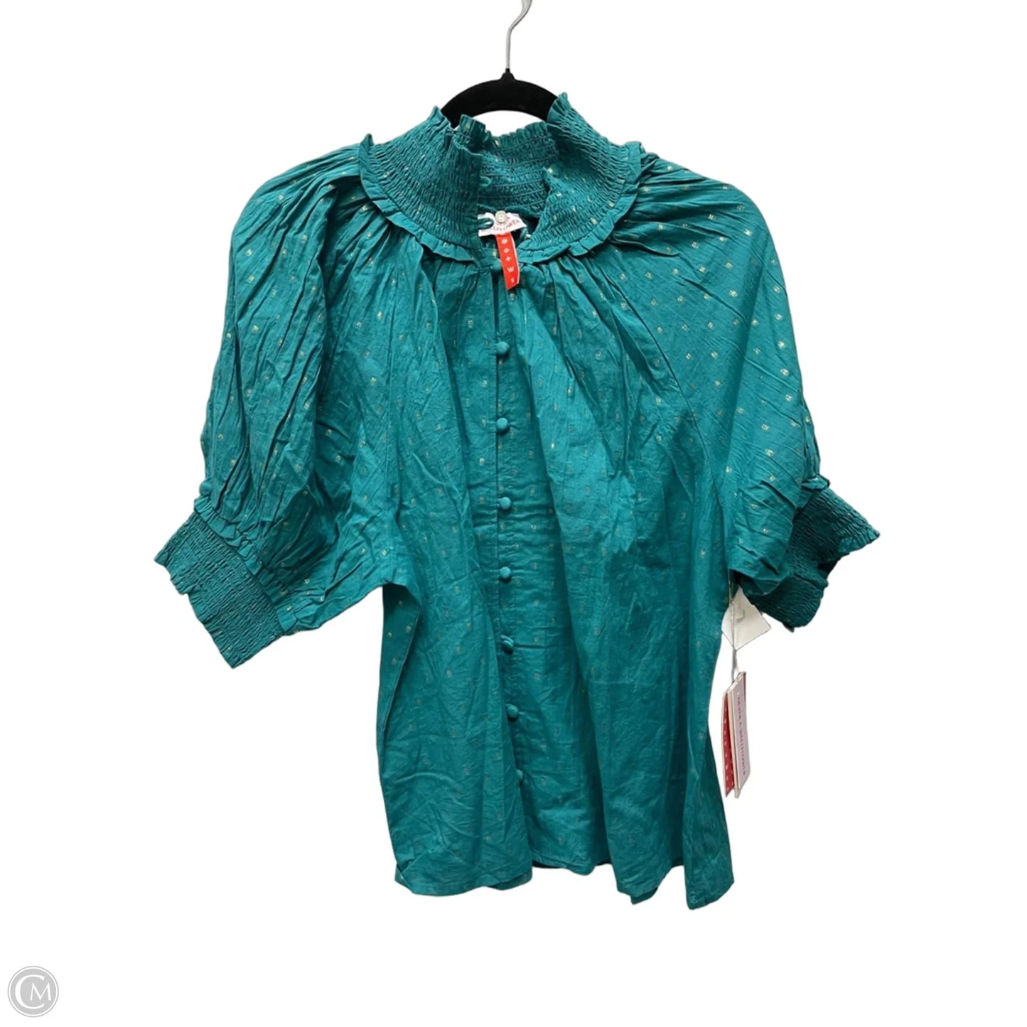 Top Short Sleeve By Cma In Teal, Size: S