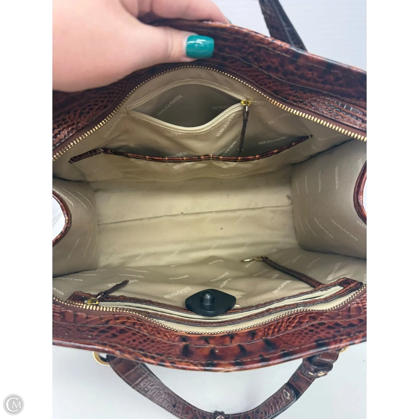 Tote Designer By Brahmin, Size: Large