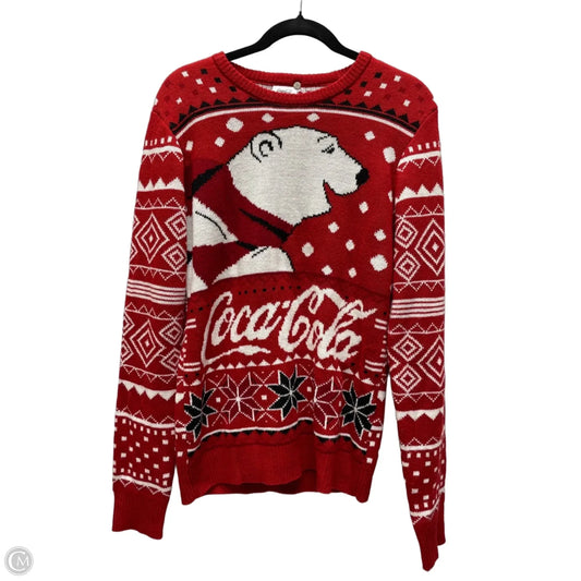Sweater By Clothes Mentor In Red & White, Size: S
