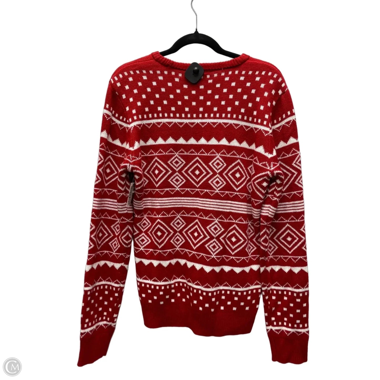 Sweater By Clothes Mentor In Red & White, Size: S