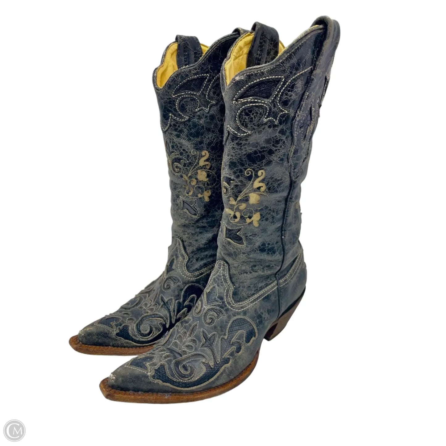 Boots Western By Corral In Cream & Grey, Size: 6.5