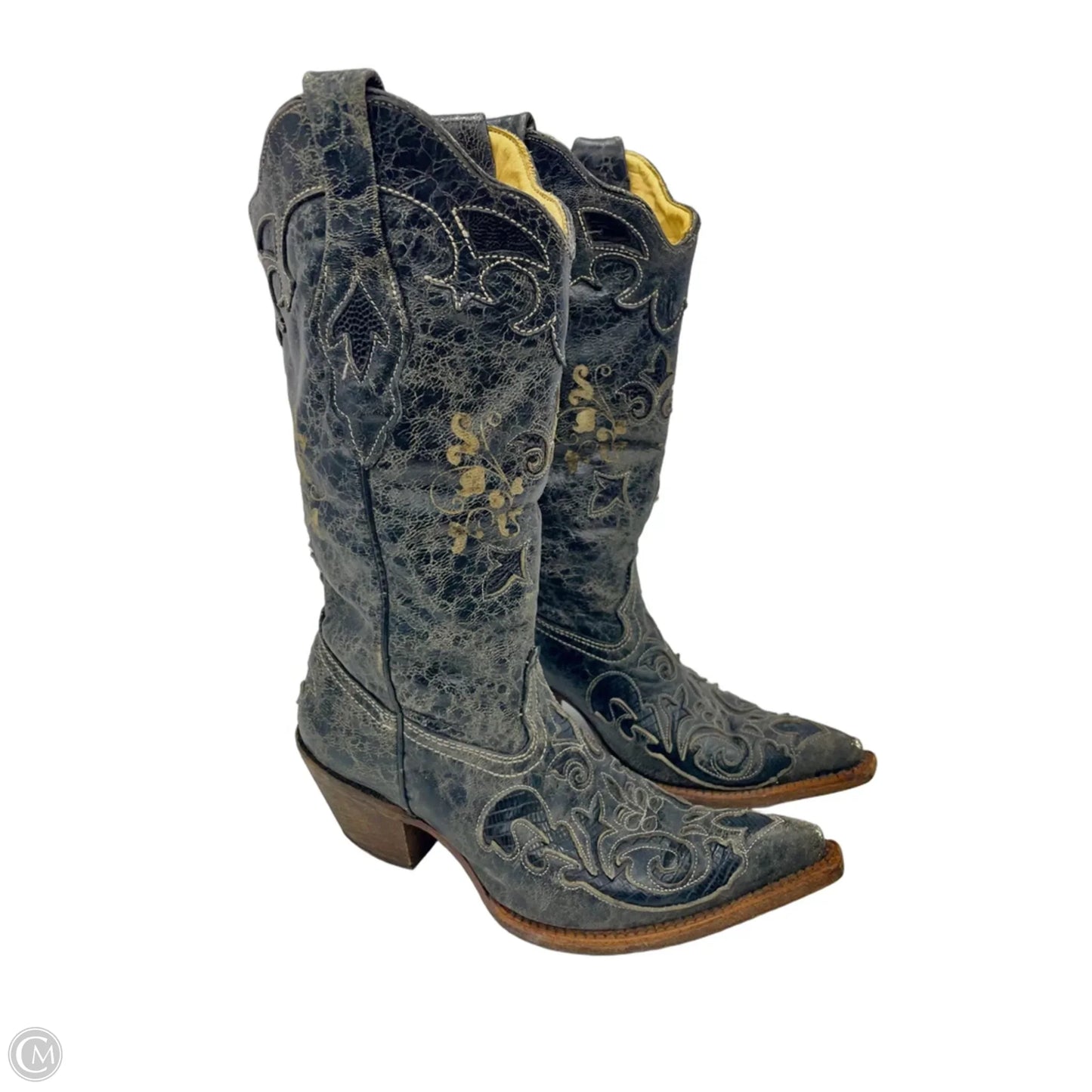 Boots Western By Corral In Cream & Grey, Size: 6.5
