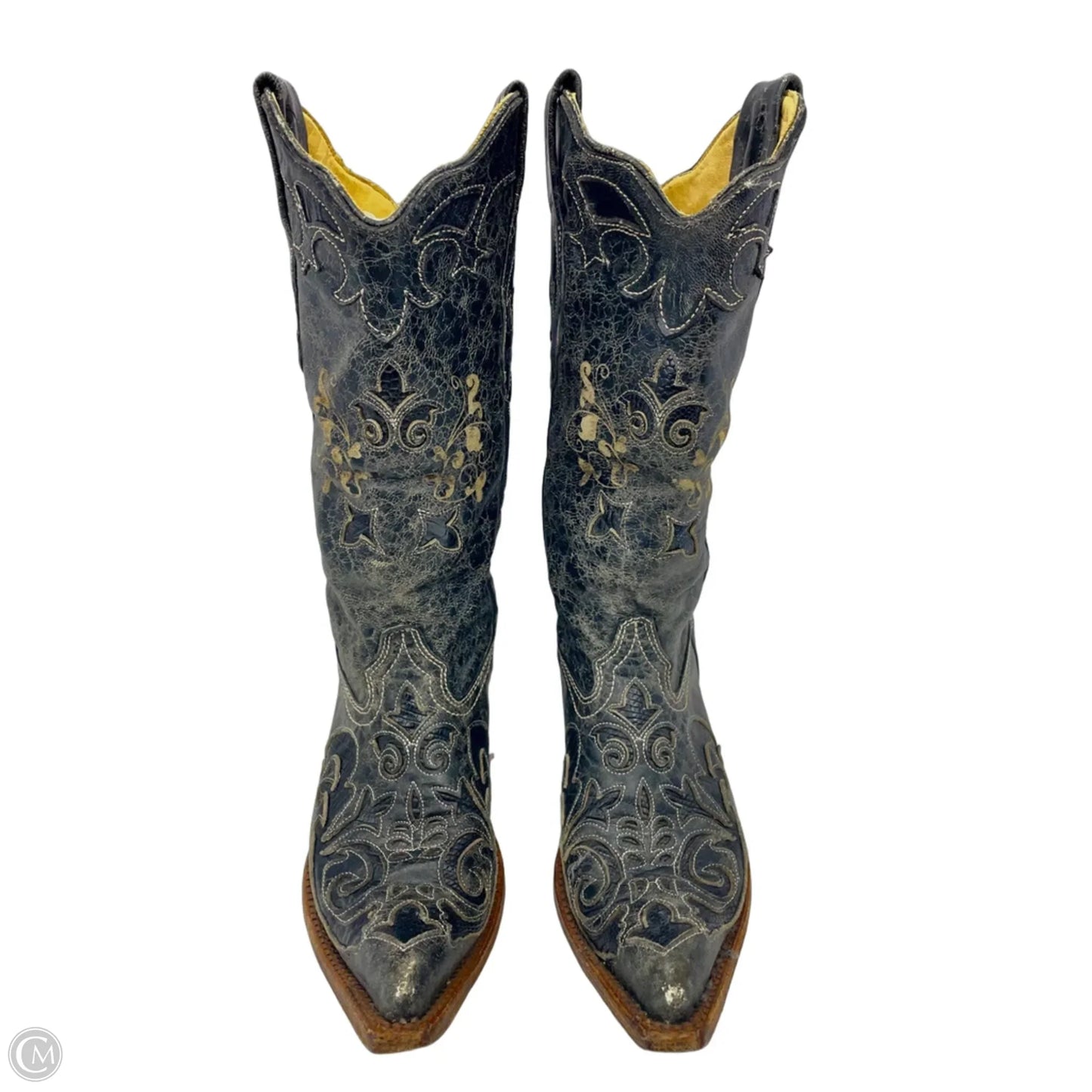 Boots Western By Corral In Cream & Grey, Size: 6.5