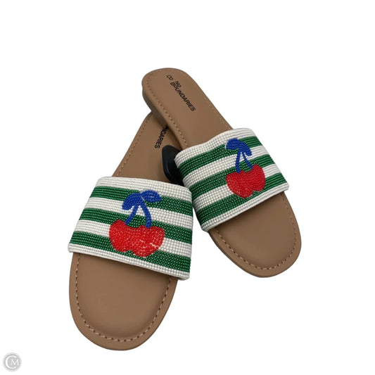 Sandals Flats By No Boundaries In Green & White, Size: 8