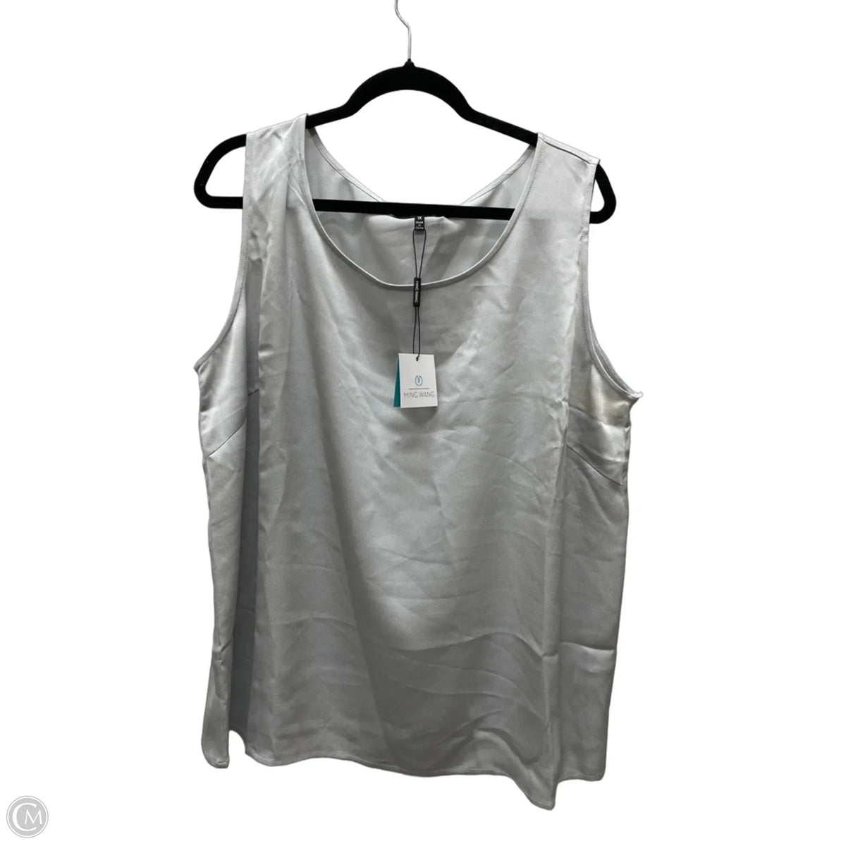 Blouse Sleeveless By Ming Wang In Silver, Size: 1x