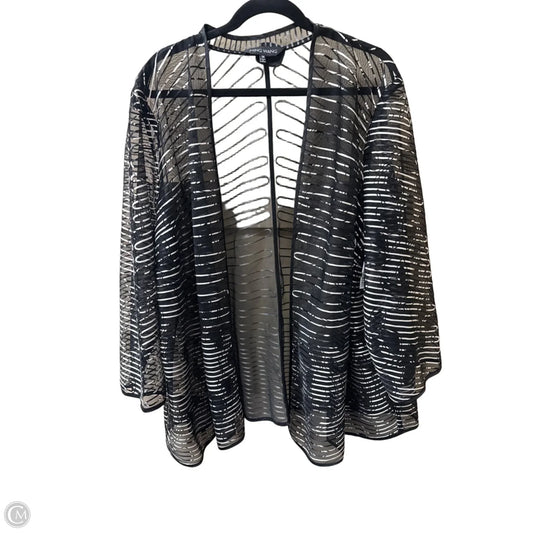 Cardigan By Ming Wang In Black & White, Size: 3x