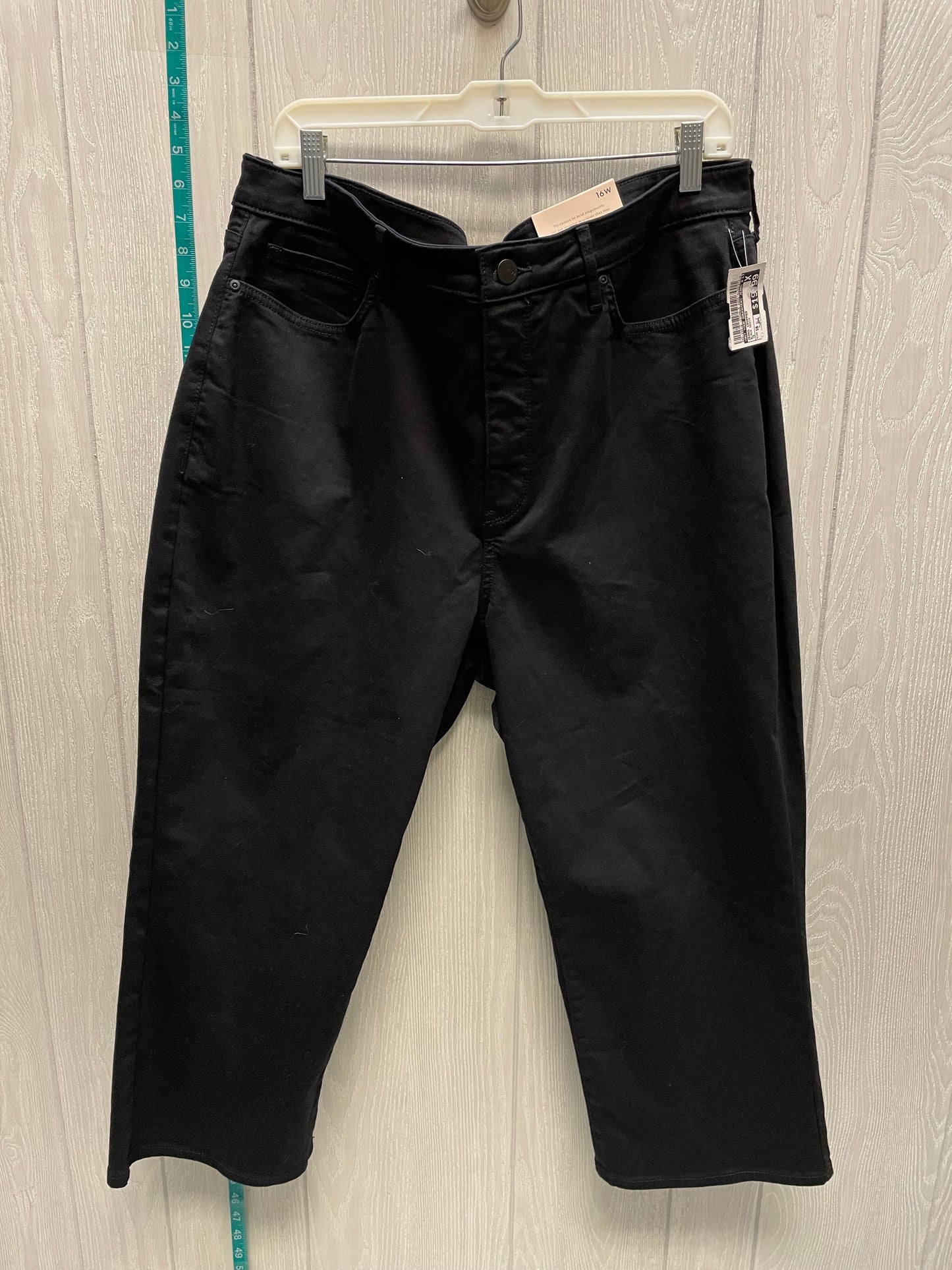 Black Denim Jeans Cropped Not Your Daughters Jeans O, Size 16