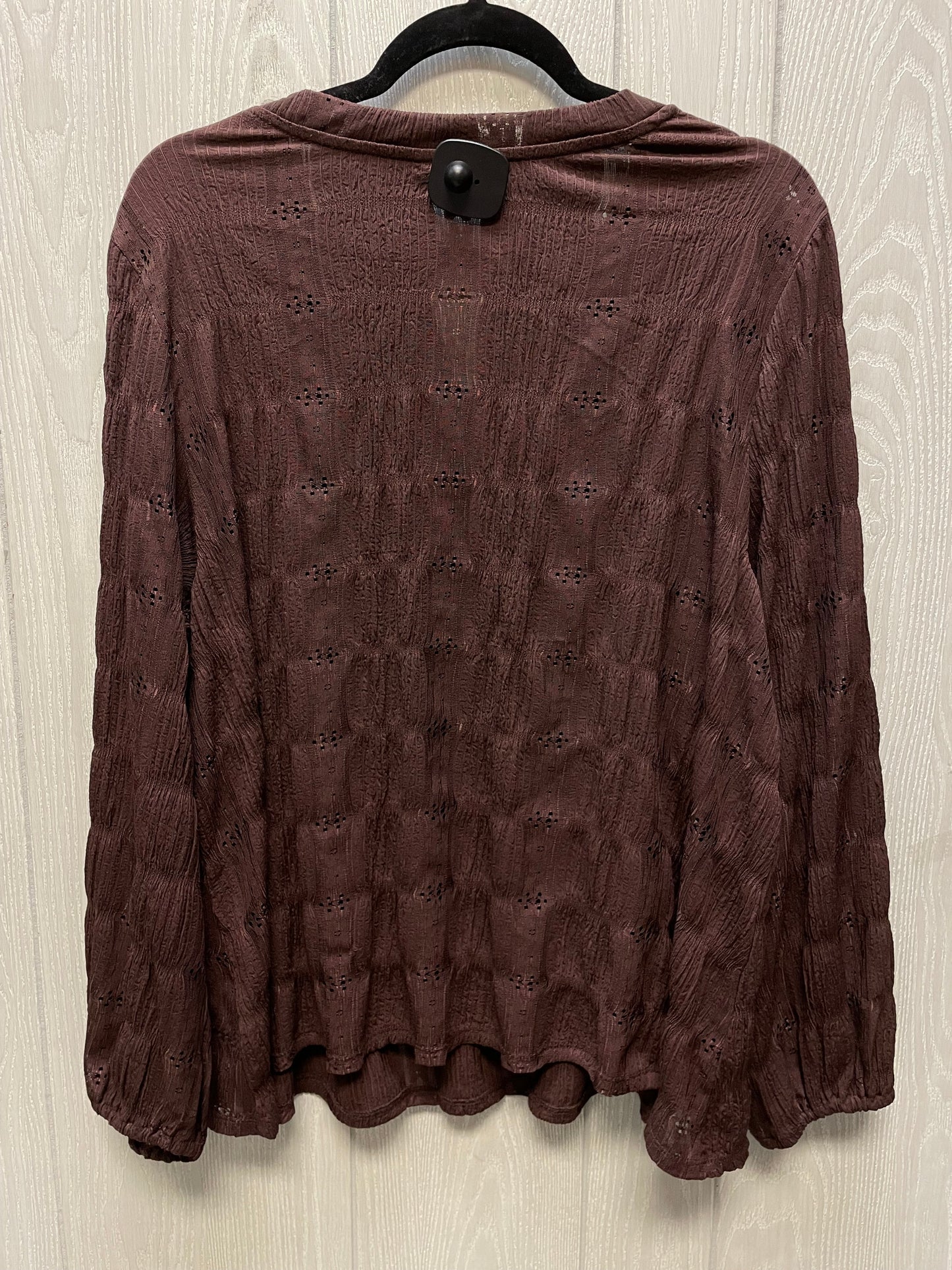 Top Long Sleeve By Frye And Co In Brown, Size: 1x