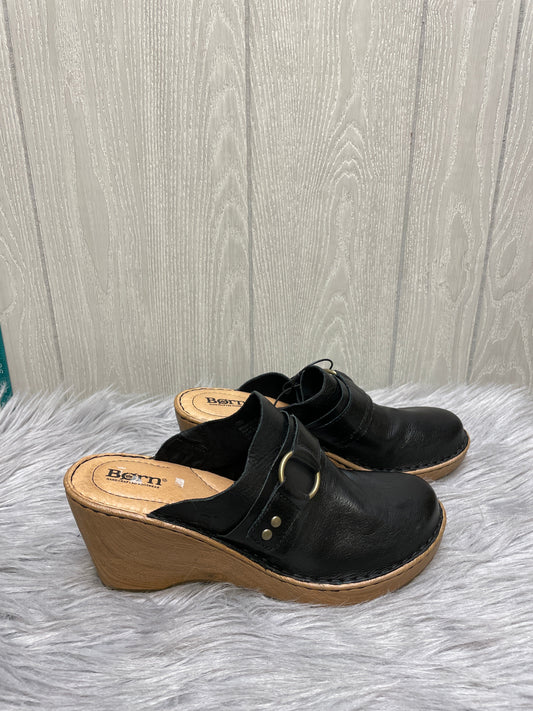 Black & Tan Shoes Heels Wedge Born, Size 10