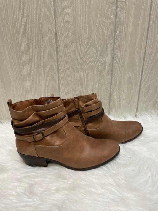 Brown Boots Ankle Heels Kim Rogers, Size 8