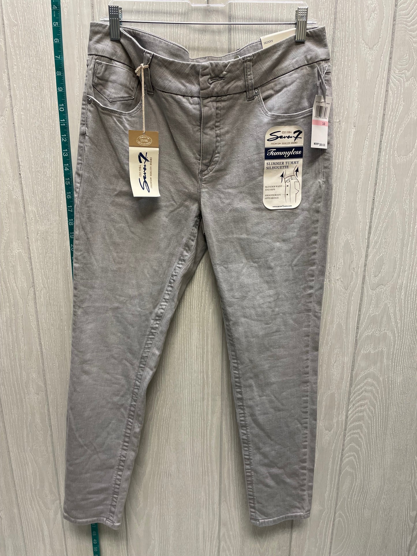 Grey Denim Jeans Straight Seven 7, Size 10