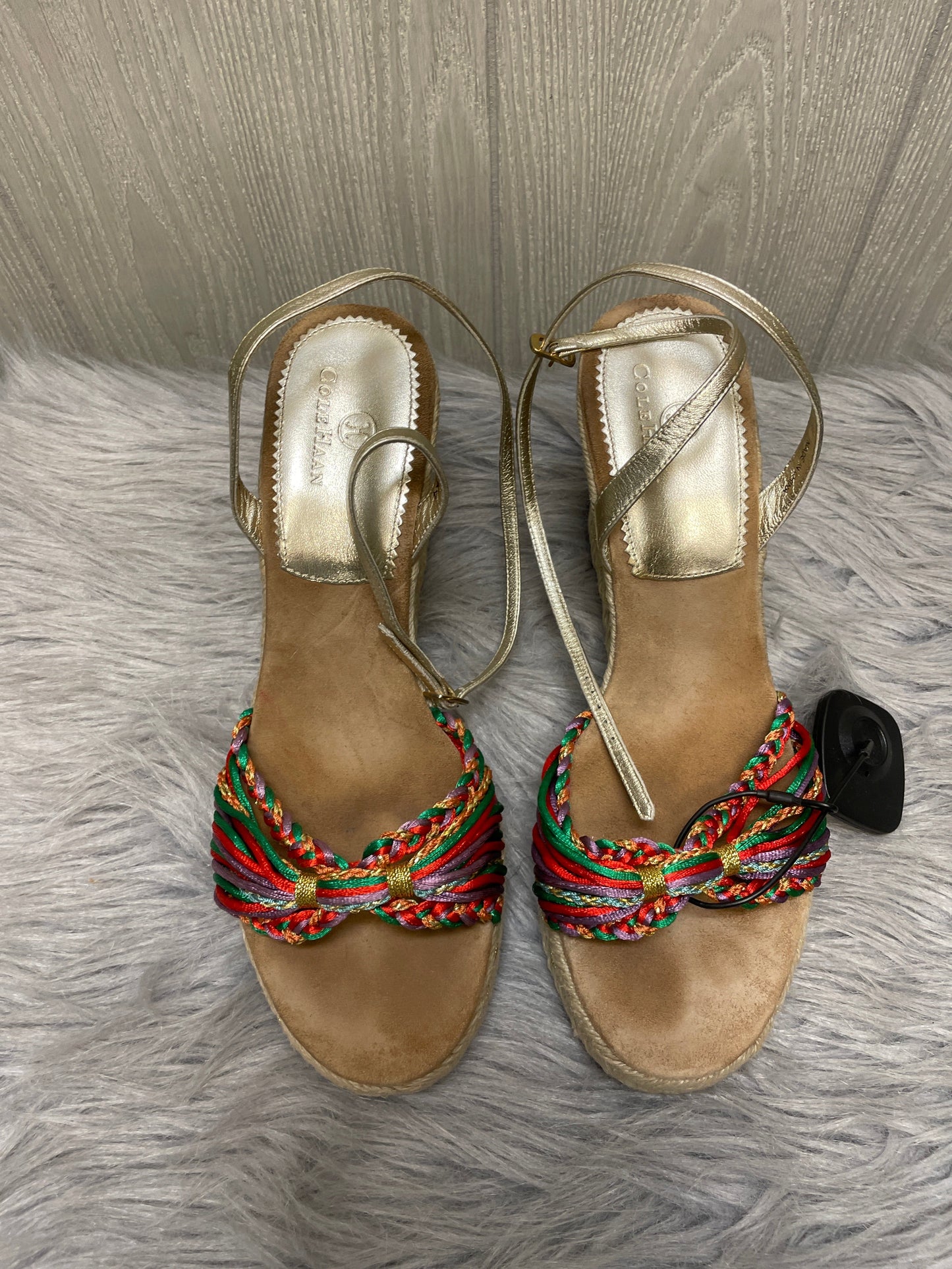 Sandals Heels Wedge By Cole-haan In Multi-colored, Size: 9.5