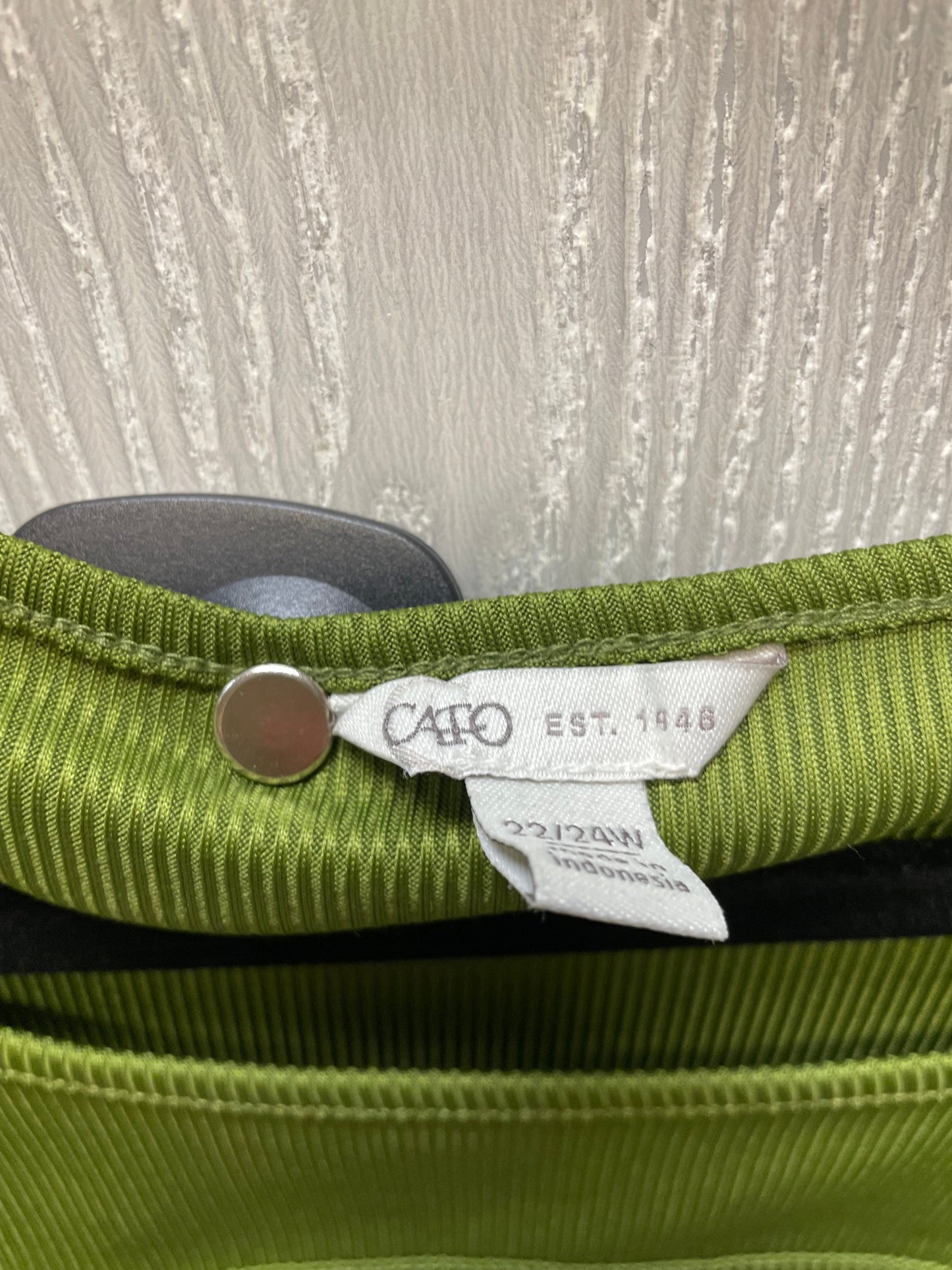 Top Long Sleeve By Cato In Green, Size: 2x