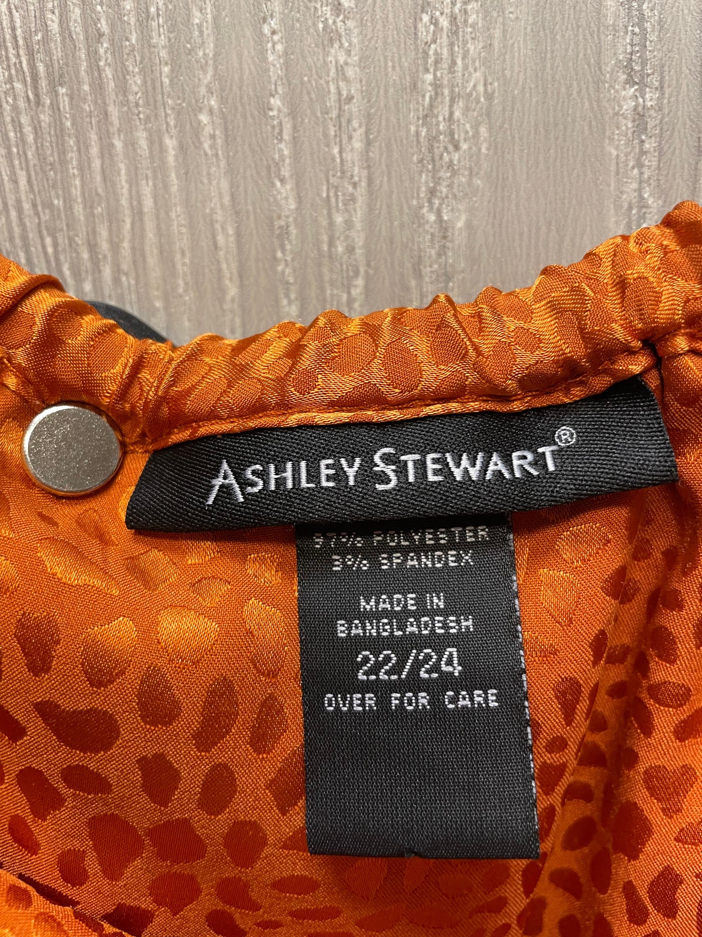 Blouse Long Sleeve By Ashley Stewart In Orange, Size: 3x