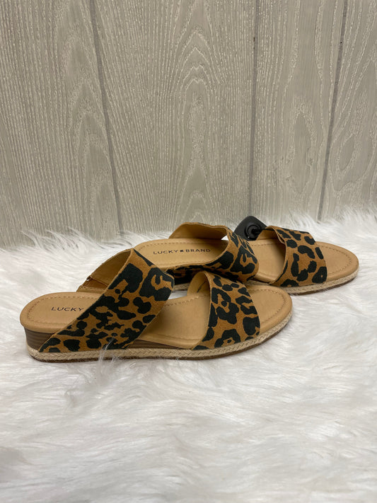 Animal Print Sandals Heels Wedge Lucky Brand, Size 7.5
