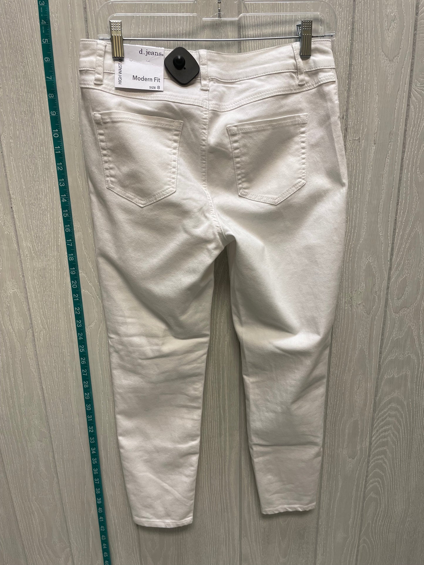 White Denim Jeans Skinny D Jeans, Size 8