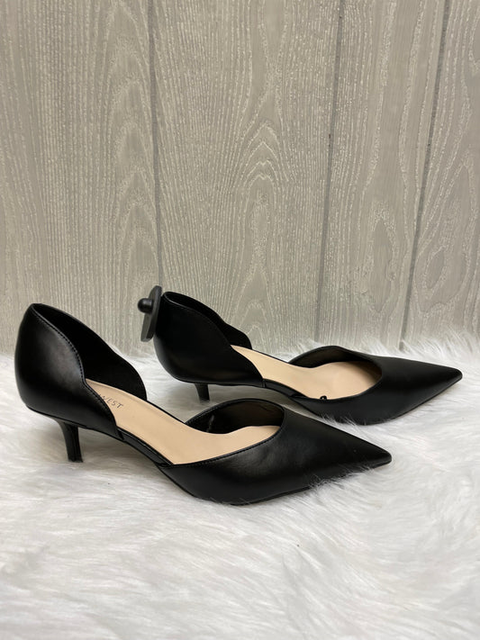 Black Shoes Heels Kitten Nine West, Size 11