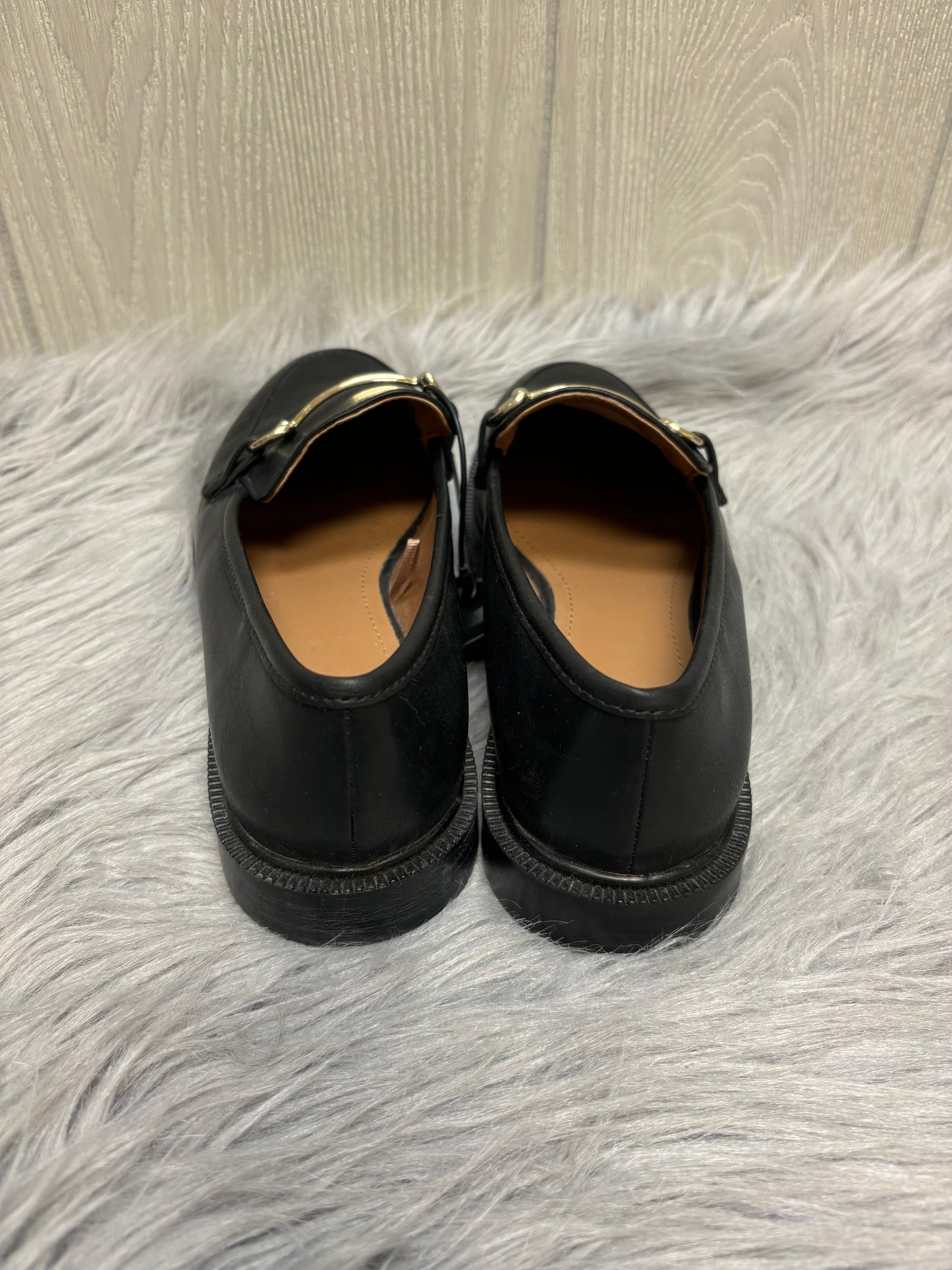 Black & Gold Shoes Flats Universal Thread, Size 7