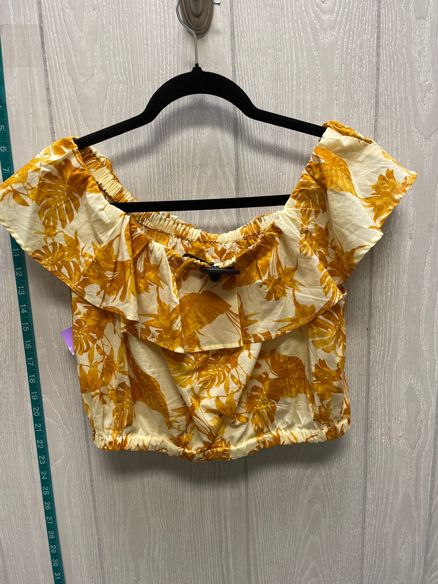 Brown & Yellow Top Short Sleeve Banana Republic, Size Xs