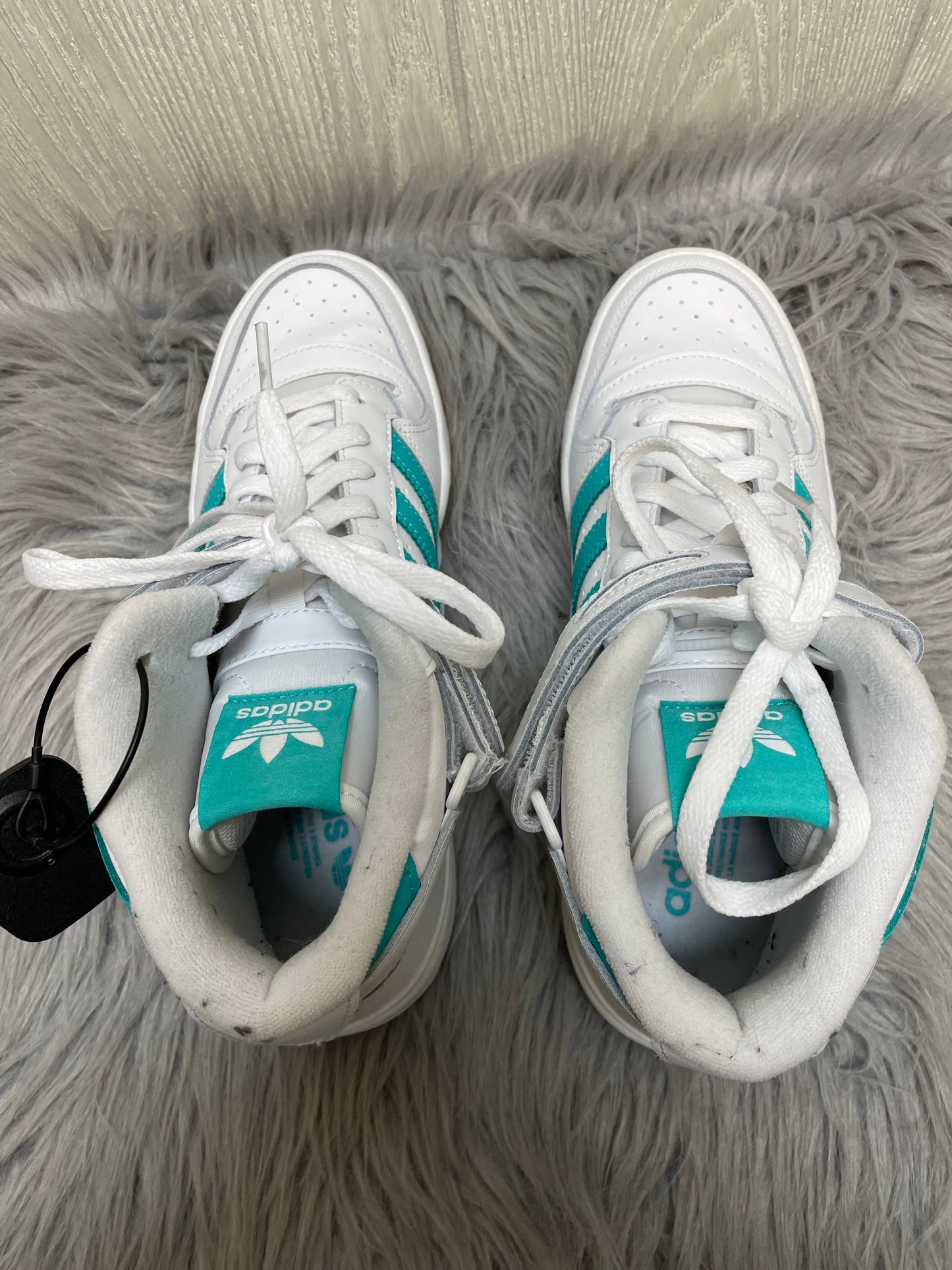 Green & White Shoes Athletic Adidas, Size 9.5