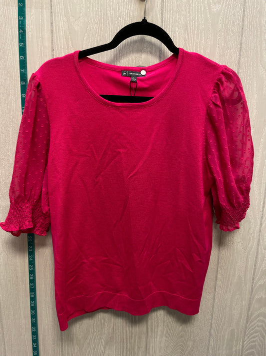 Pink Top Short Sleeve Adrianna Papell, Size L
