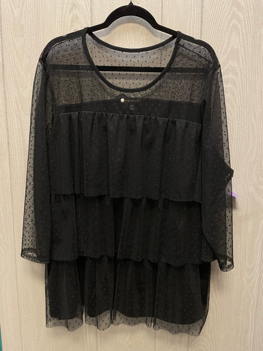 Top Long Sleeve By Lane Bryant In Black, Size: 3x