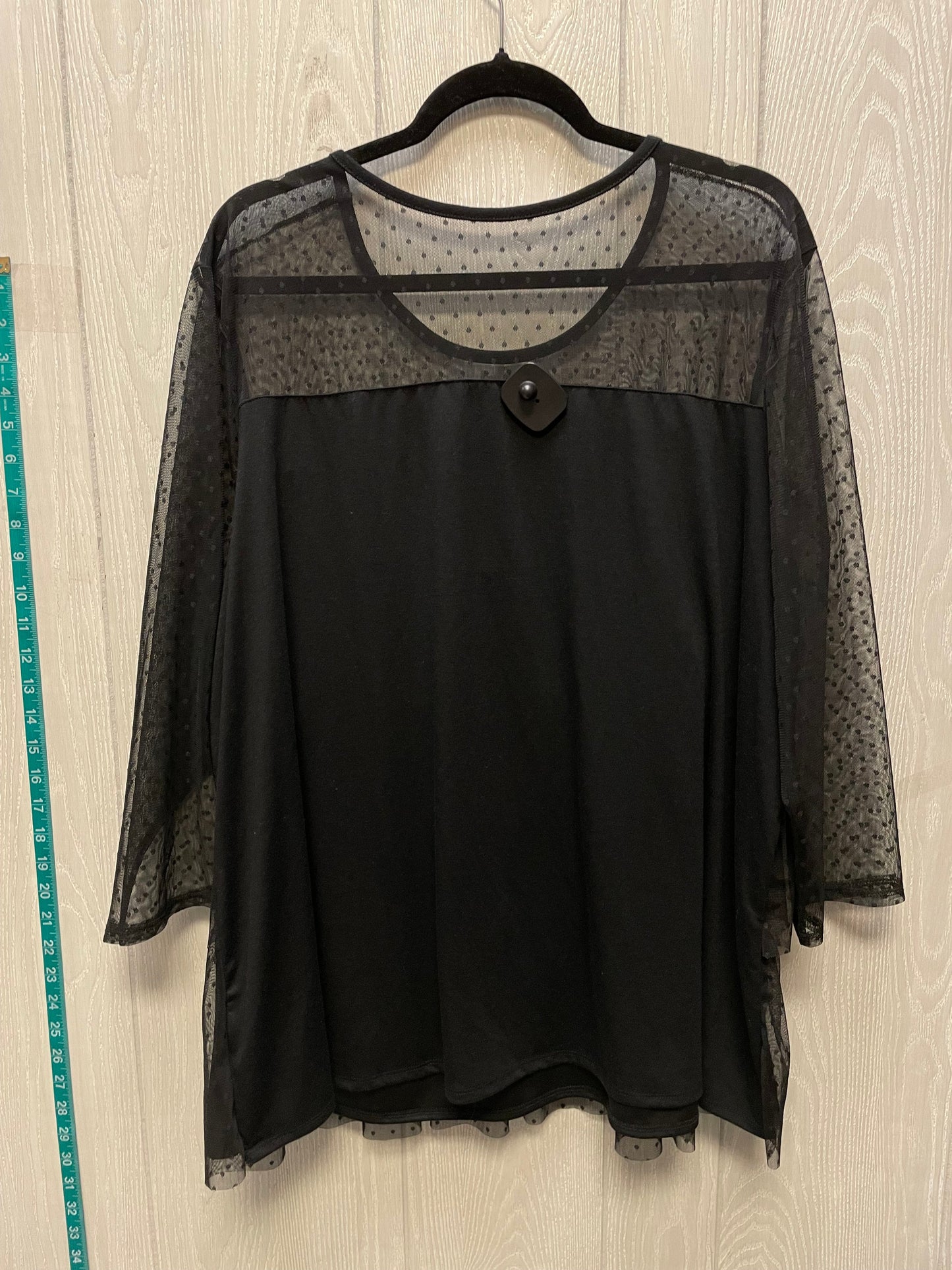 Top Long Sleeve By Lane Bryant In Black, Size: 3x