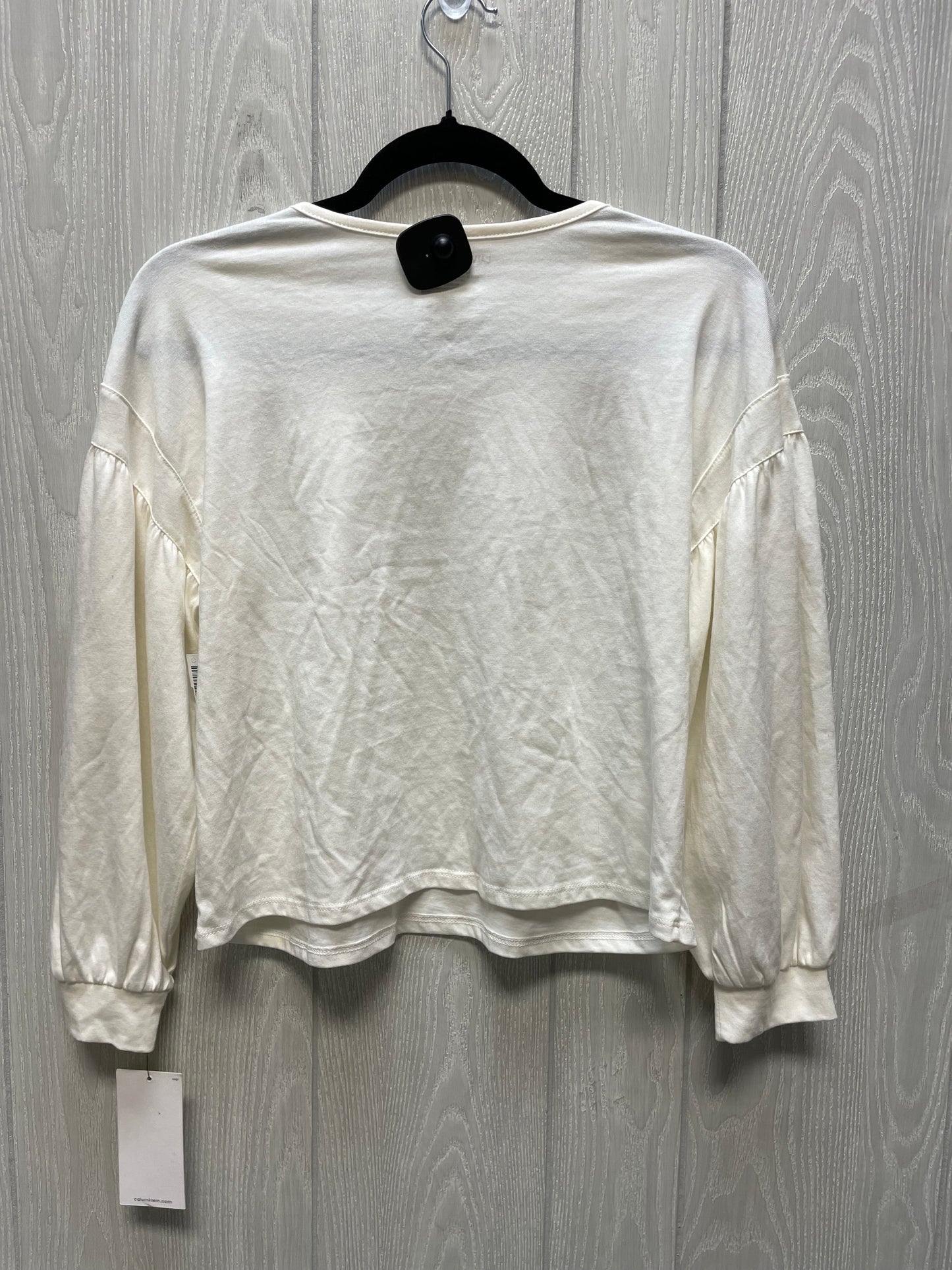 Top Long Sleeve By Calvin Klein In Cream, Size: L